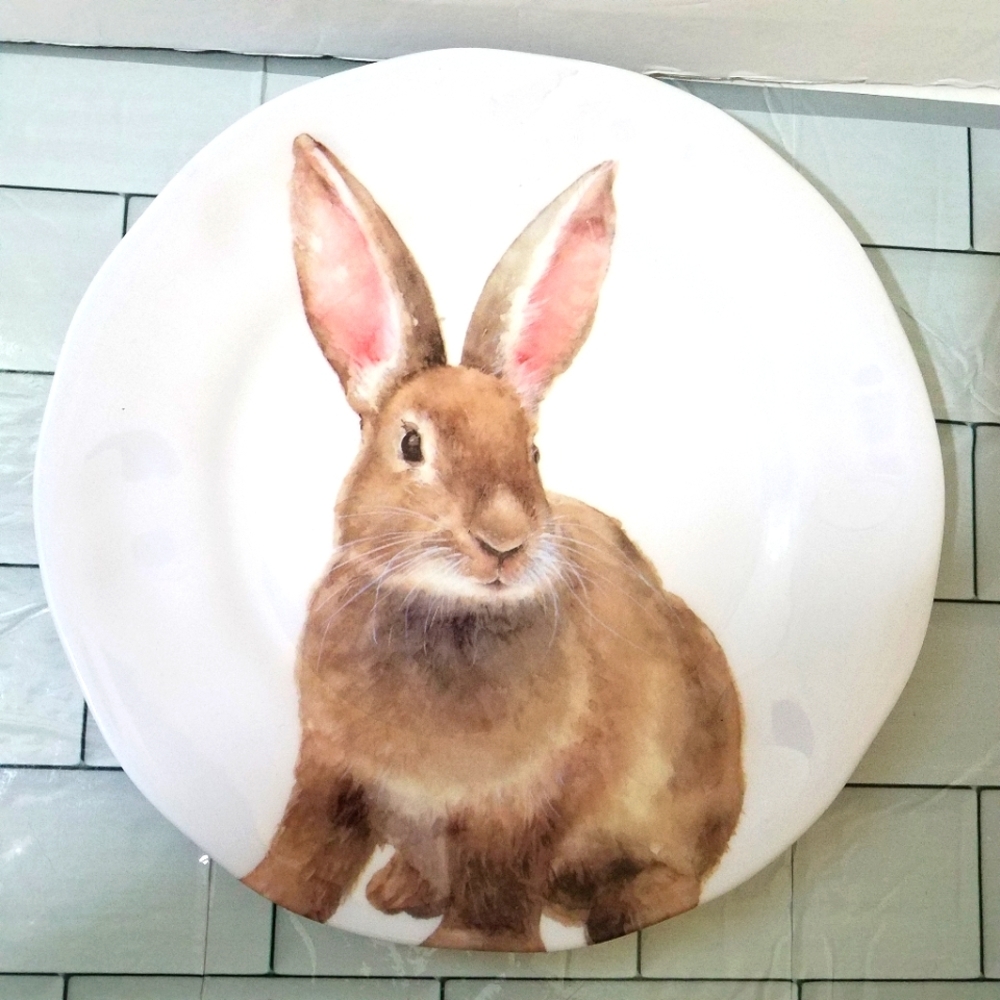 208 Park Bunny Melamine Plate 9 Inch